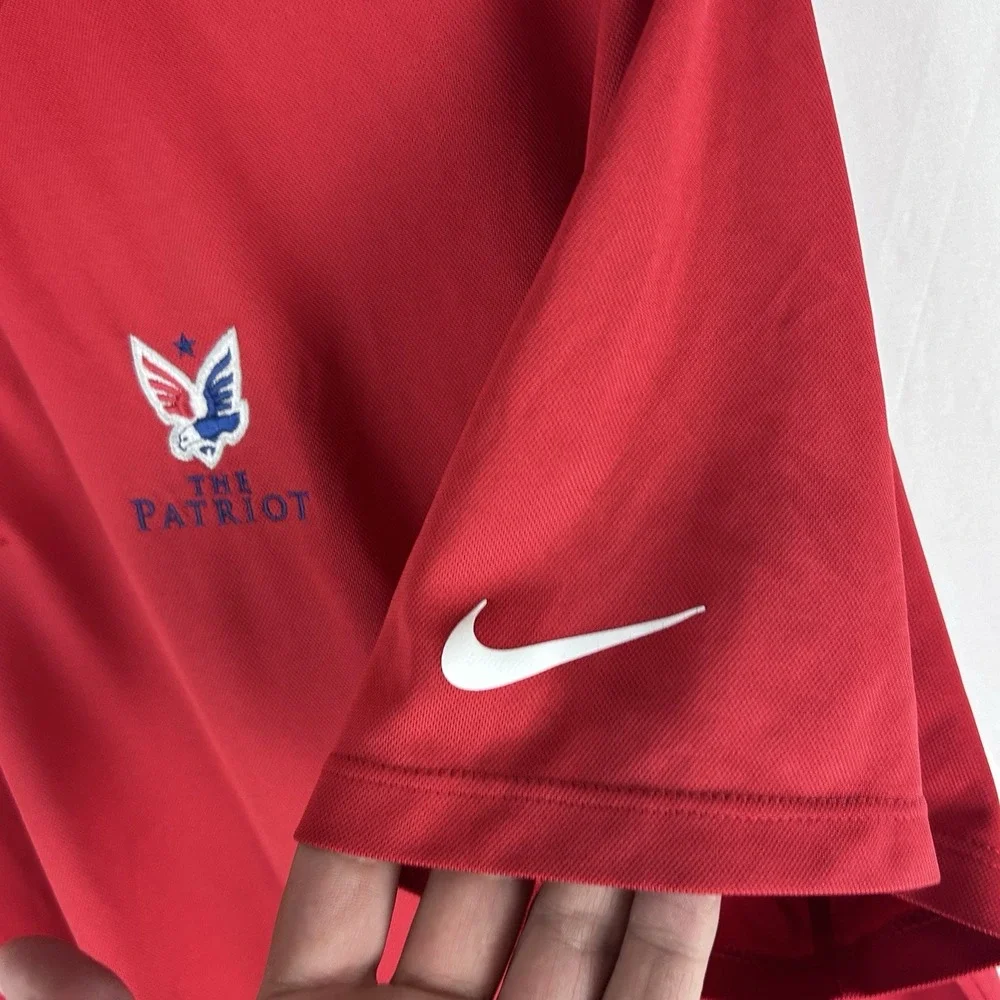 Nike Dri Fit Polo Shirt Men's XL Red Golf The Patriot Folds of‎ Honor *Flaw